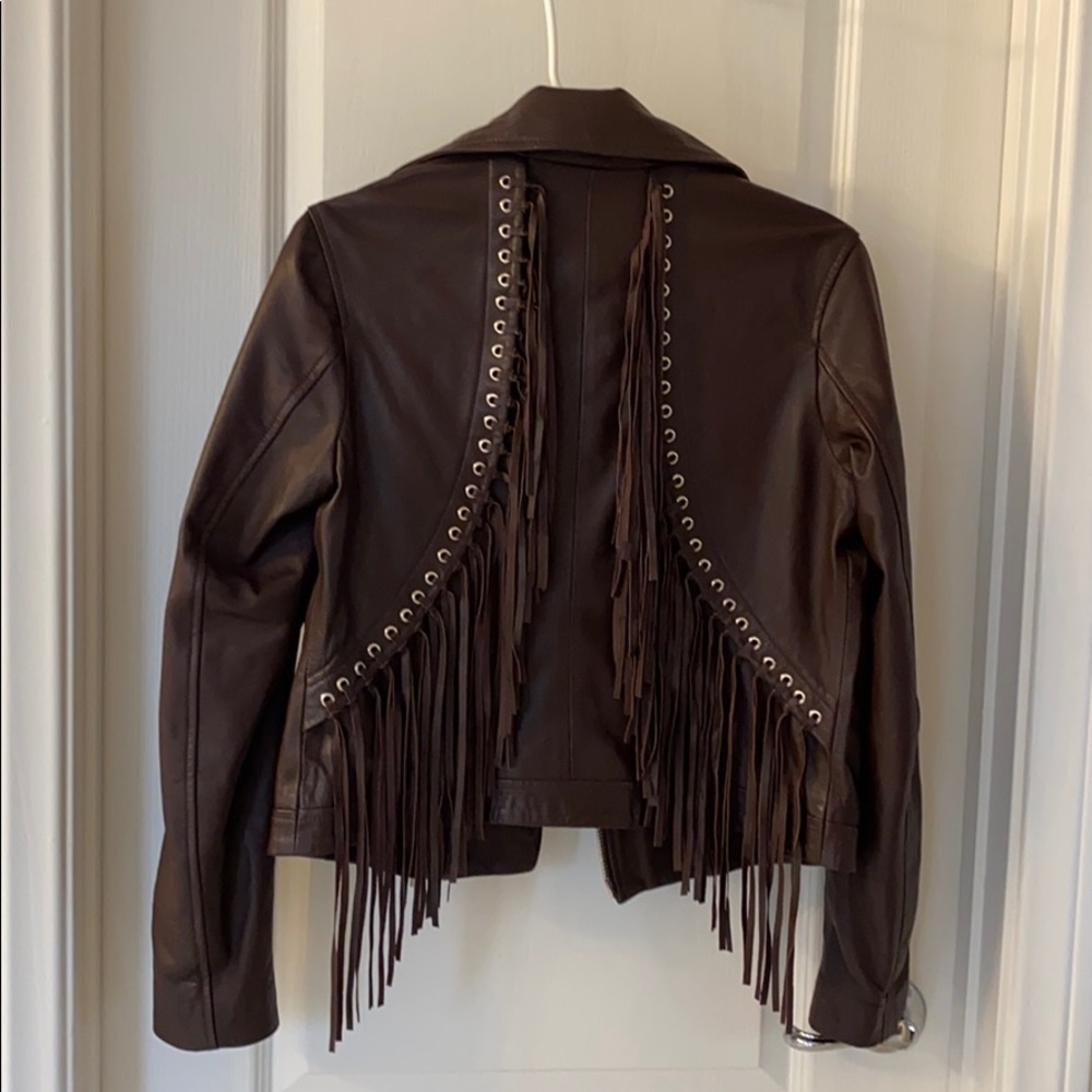 Marciano fringe leather jacket